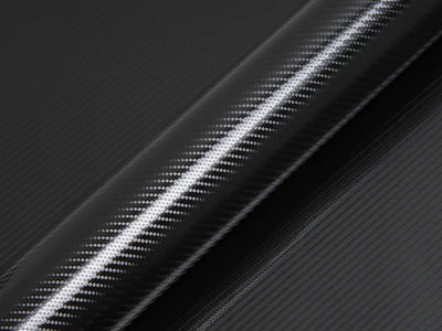Color swatch of Hexis HX30000 Ultra Gloss Petroleum Black Carbon Fiber Vinyl Wrap HX30CANPEB