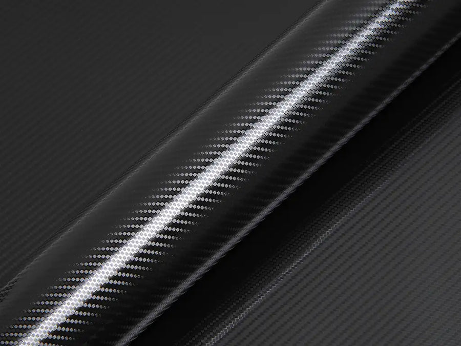 Color swatch of Hexis HX30000 Ultra Gloss Petroleum Black Carbon Fiber Vinyl Wrap HX30CANPEB