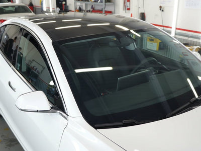 DIY Tesla S wrapped in Gloss HX30000 Black Carbon One Carbon Fiber vinyl wrap HX30CANPEB