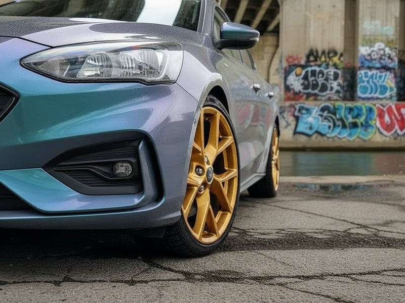 DIY Ford Focus wrapped in Gloss HX30000 Chameleon Gray vinyl wrap HX30G446B