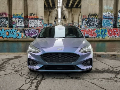 DIY Ford Focus wrapped in Gloss HX30000 Chameleon Gray car wrap film HX30G446B