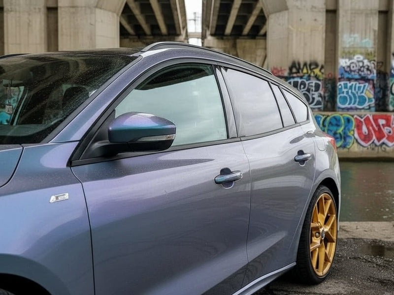 Audi S3 wrapped in Gloss HX30000 Chameleon Gray automotive vinyl film HX30G446B