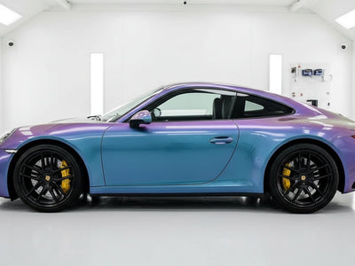 Porsche 911 wrapped in Hexis Gloss HX30000 Chameleon Gray automotive vinyl film HX30G446B