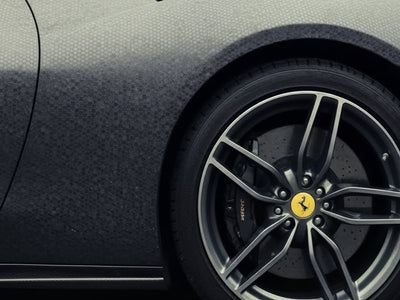 Ferrari wrapped in Hexis None HX30000 Black Honeycomb car wrap film HX30CAF89S