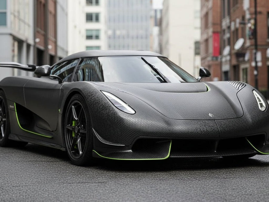 DIY Koenigsegg Jesko wrapped in None HX30000 Black Honeycomb car wrap film HX30CAF89S