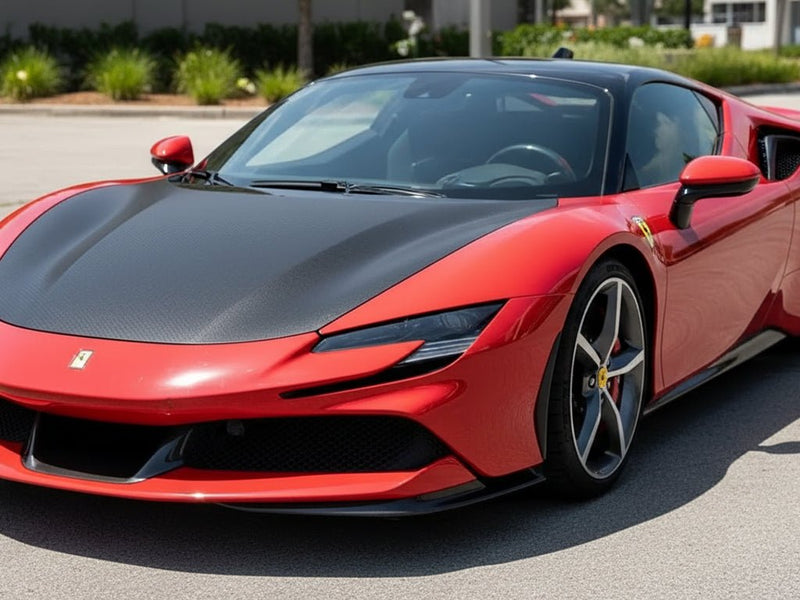 Ferrari SF90 Stradale wrapped in None HX30000 Black Honeycomb vinyl wrap HX30CAF89S