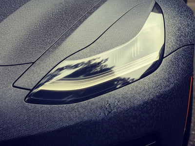 DIY Tesla 3 wrapped in None HX30000 Black Honeycomb car wrap film HX30CAF89S