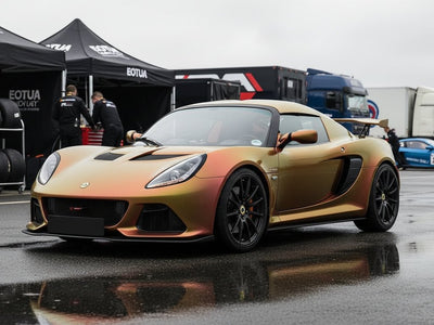 Lotus Exige wrapped in Hexis Gloss HX30000 Iridescent Boreal Forest restyling film HX30IFBB
