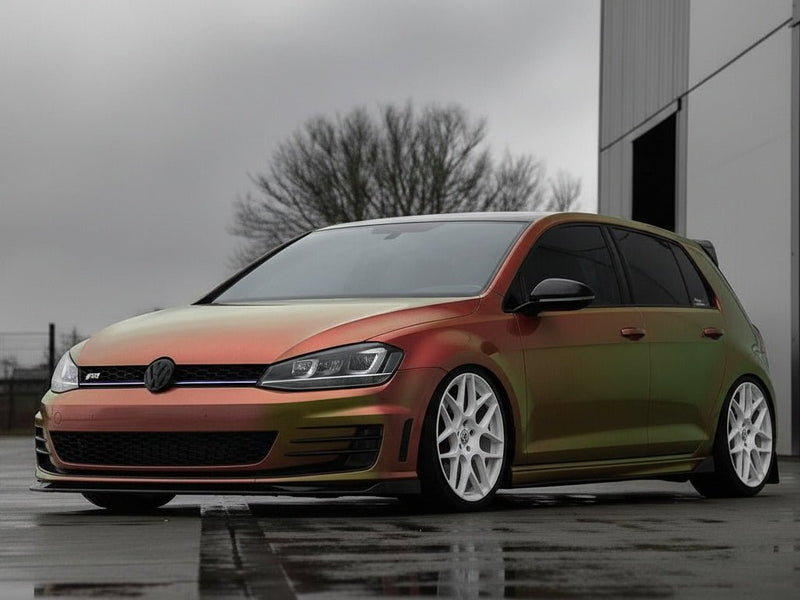 Volkswagen Golf wrapped in Hexis Gloss HX30000 Iridescent Boreal Forest wrap film HX30IFBB