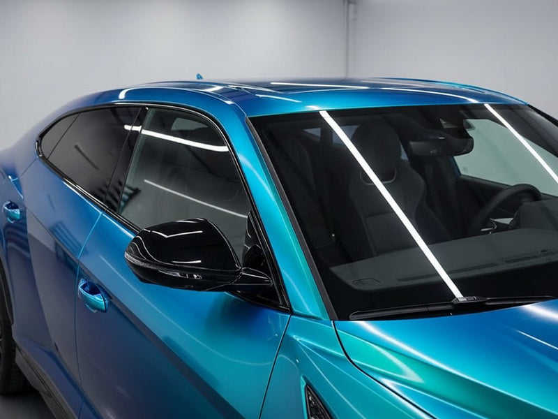 Lamborghini Urus wrapped in Hexis Gloss HX30000 Iridescent Austral Sea automotive vinyl film HX30IMAB