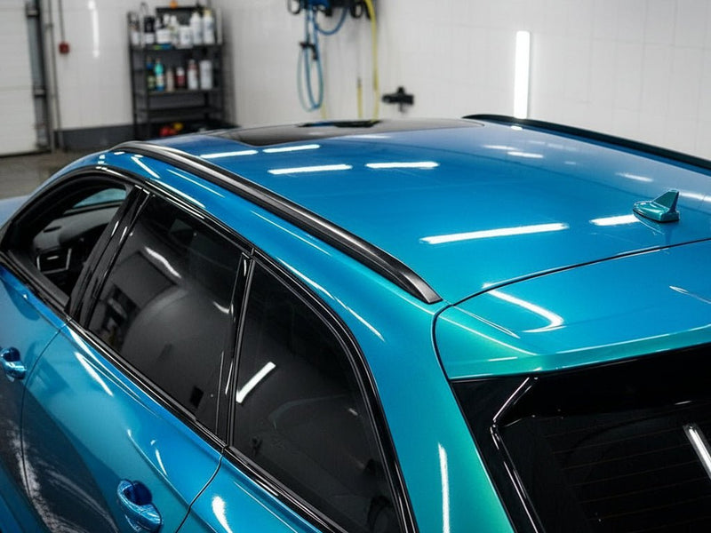 Car wrapped in Gloss HX30000 Iridescent Austral Sea vinyl wrap HX30IMAB