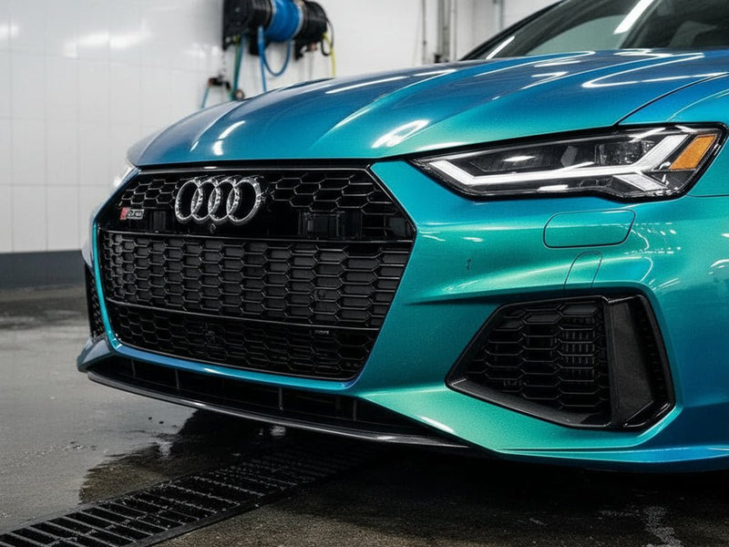 Audi RS7 wrapped in Hexis Gloss HX30000 Iridescent Austral Sea car wrap film HX30IMAB
