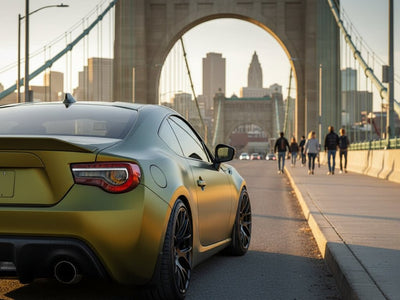 DIY Toyota 86 wrapped in Matte HX30000 Golden Black restyling film HX30N71M