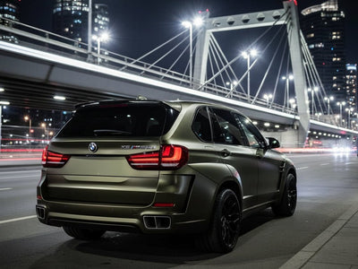 BMW X5 M wrapped in Hexis Matte HX30000 Golden Black wrap film HX30N71M