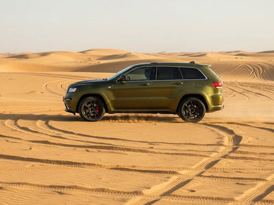 Jeep Grand Cherokee wrapped in Matte HX30000 Golden Black car wrap film HX30N71M