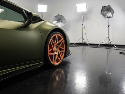 Lamborghini Huracán wrapped in Hexis Matte HX30000 Golden Black vinyl wrap HX30N71M