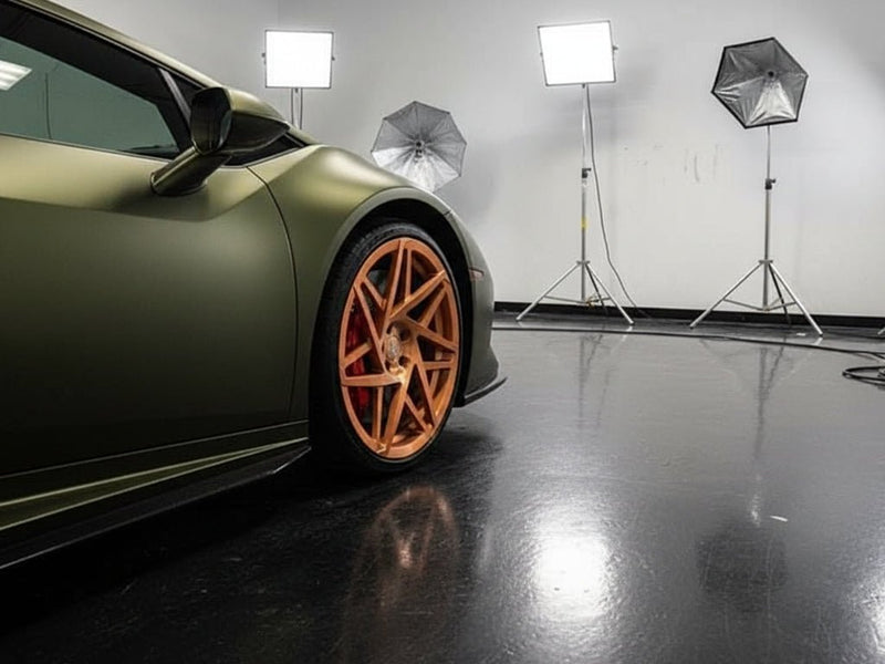 Lamborghini Huracán wrapped in Hexis Matte HX30000 Golden Black vinyl wrap HX30N71M