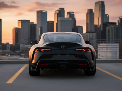 Toyota Supra wrapped in None HX30000 Black Fine Grain Leather vinyl wrap HX30PG889B detail