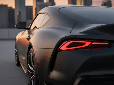 DIY Toyota Supra wrapped in None HX30000 Black Fine Grain Leather restyling film HX30PG889B