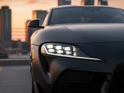 DIY Toyota Supra wrapped in None HX30000 Black Fine Grain Leather car wrap film HX30PG889B