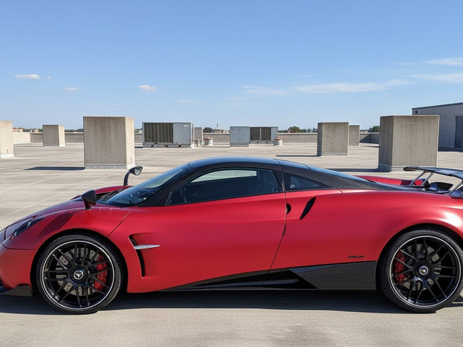 DIY Pagani Huayra wrapped in Matte HX30000 Redcurrent Red vinyl wrap HX30RGOM