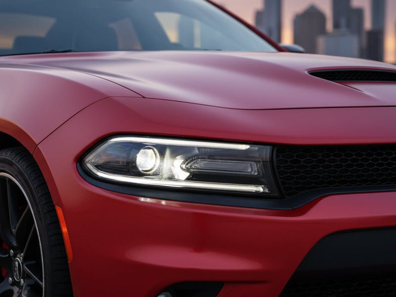 Dodge Charger wrapped in Matte HX30000 Redcurrent Red car wrap film HX30RGOM