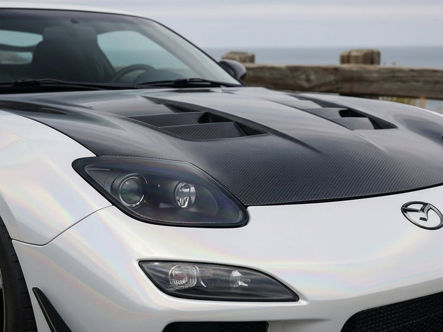 Mazda RX-8 wrapped in Hexis Gloss HX30000 White Rainbow car wrap film HX30RW002B