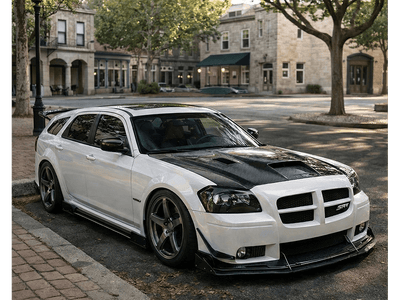 Dodge Magnum SRT8 wrapped in Hexis Gloss HX30000 White Rainbow restyling film HX30RW002B