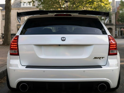DIY Dodge Magnum SRT8 wrapped in Gloss HX30000 White Rainbow wrap film HX30RW002B