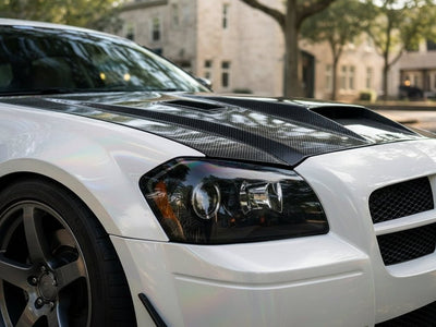 DIY Dodge Charger wrapped in Gloss HX30000 White Rainbow wrap film HX30RW002B