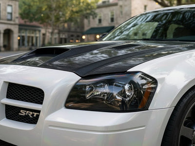 Dodge Charger SRT wrapped in Gloss HX30000 White Rainbow wrap film HX30RW002B