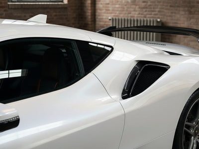 Ferrari 488 wrapped in Gloss HX30000 White Rainbow automotive vinyl film HX30RW002B