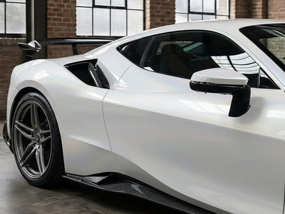 Ferrari 488 wrapped in Hexis Gloss HX30000 White Rainbow vinyl wrap HX30RW002B