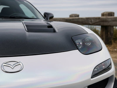 Mazda RX-7 wrapped in Gloss HX30000 White Rainbow vinyl wrap HX30RW002B