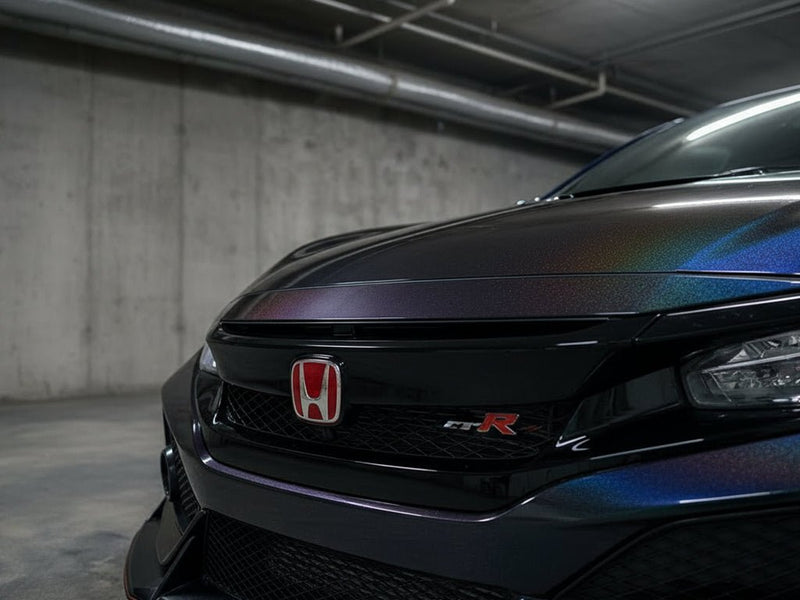 Honda Civic Type R wrapped in Hexis Gloss HX30000 Black Rainbow restyling film HX30RW889B