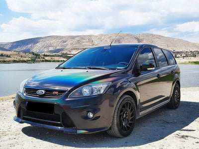 DIY Ford Focus ST wrapped in Gloss HX30000 Black Rainbow vinyl wrap HX30RW889B