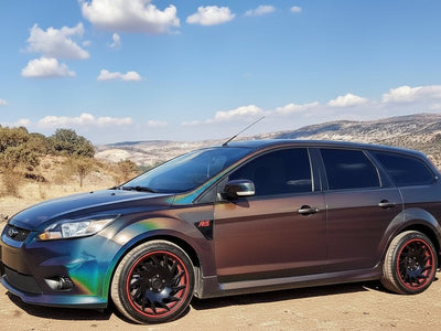 DIY Ford Focus RS wrapped in Gloss HX30000 Black Rainbow wrap film HX30RW889B