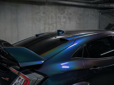Honda Civic Type R wrapped in Gloss HX30000 Black Rainbow restyling film HX30RW889B
