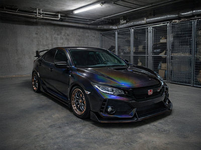 Honda Civic Type R wrapped in Hexis Gloss HX30000 Black Rainbow car wrap film HX30RW889B