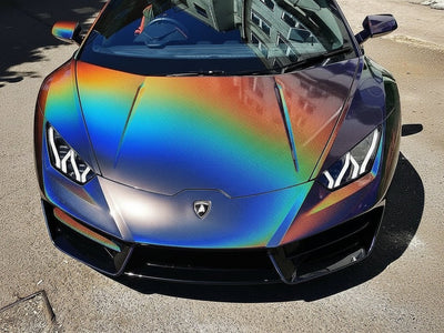DIY Lamborghini Huracán wrapped in Gloss HX30000 Black Rainbow wrap film HX30RW889B