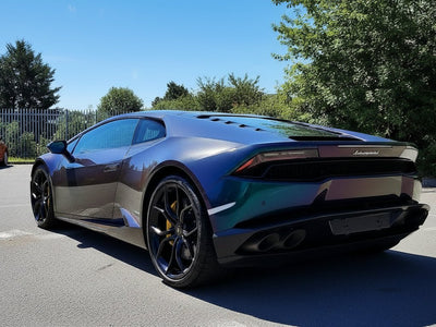 Lamborghini Huracán wrapped in Gloss HX30000 Black Rainbow wrap film HX30RW889B