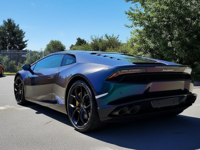 Lamborghini Huracán wrapped in Gloss HX30000 Black Rainbow wrap film HX30RW889B
