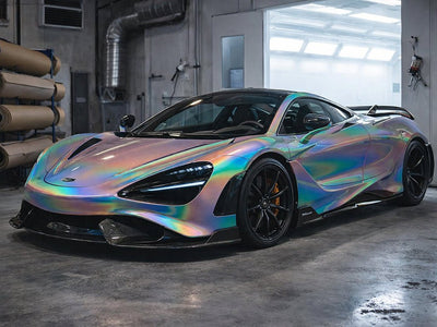DIY McLaren 720S wrapped in Gloss HX30000 Gray Rainbow wrap film HX30RW990B