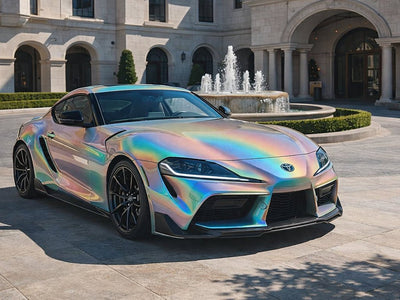 Toyota Supra wrapped in Gloss HX30000 Gray Rainbow car wrap film HX30RW990B