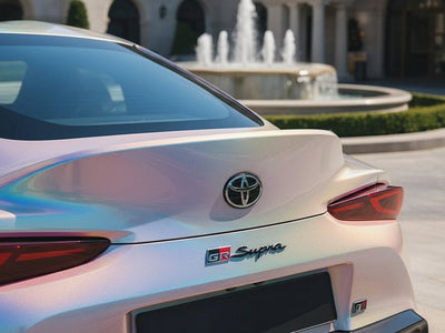 Toyota GR Supra wrapped in Hexis Gloss HX30000 Gray Rainbow restyling film HX30RW990B