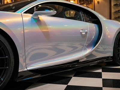 Bugatti Chiron wrapped in Hexis Gloss HX30000 Gray Rainbow car wrap film HX30RW990B