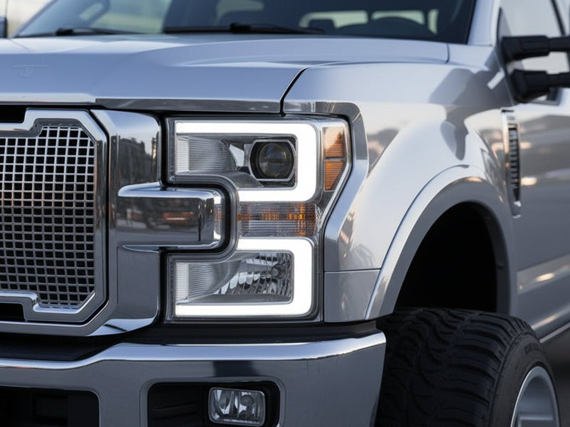DIY Ford F-Series Super Duty wrapped in Gloss HX30000 Super Chrome Silver car wrap film HX30SCH01B