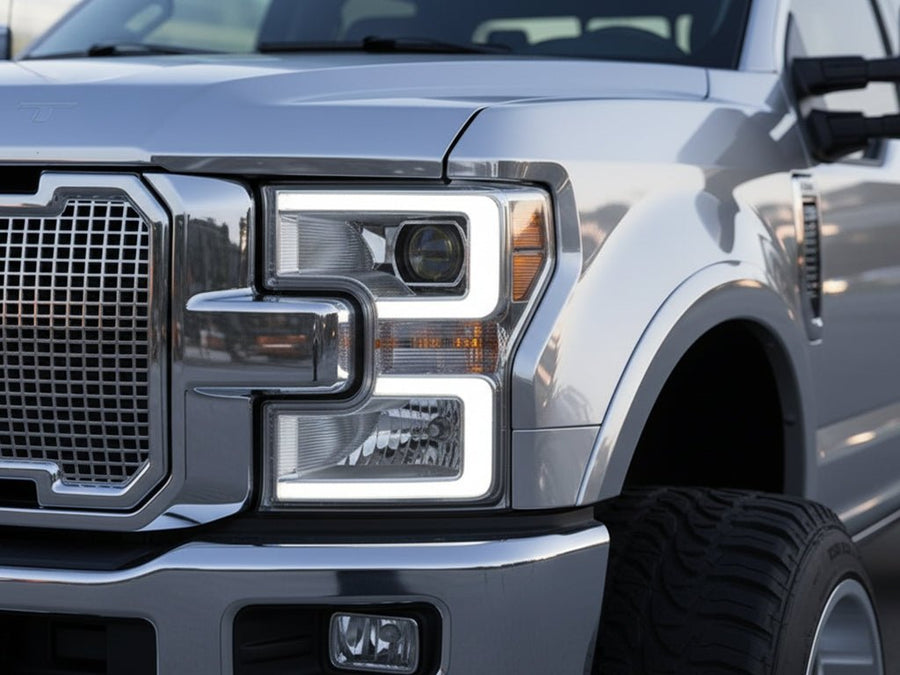 DIY Ford F-Series Super Duty wrapped in Gloss HX30000 Super Chrome Silver car wrap film HX30SCH01B