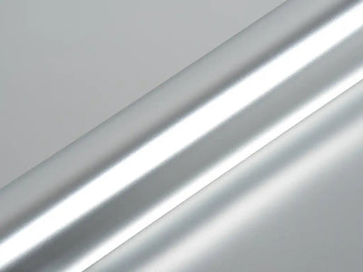 Color swatch of Hexis HX30000 Super Chrome Satin Silver Vinyl Wrap HX30SCH01S