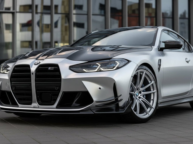 DIY BMW M4 wrapped in Satin HX30000 Super Chrome Silver car wrap film HX30SCH01S